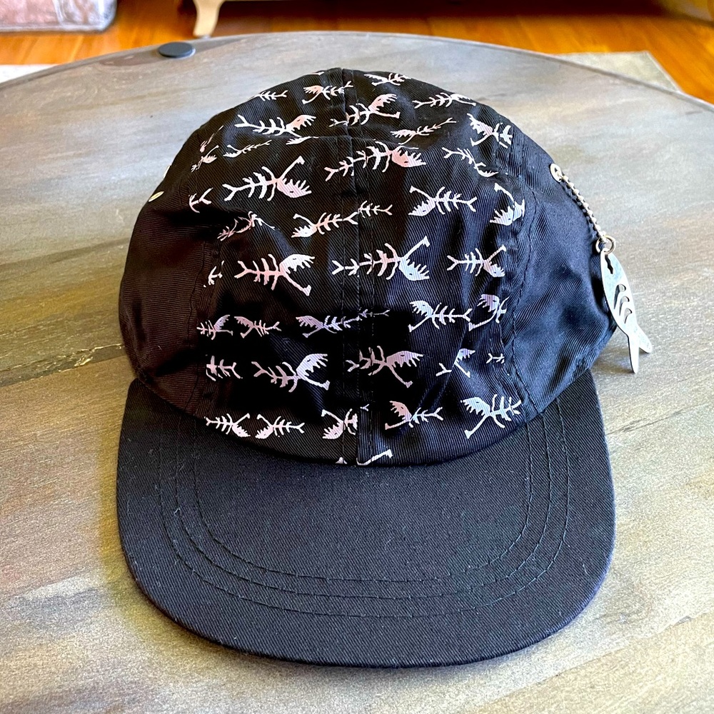Disney Vintage 90s Everything Kids Fish Skeleton Theme Park Adjustable Black Cap